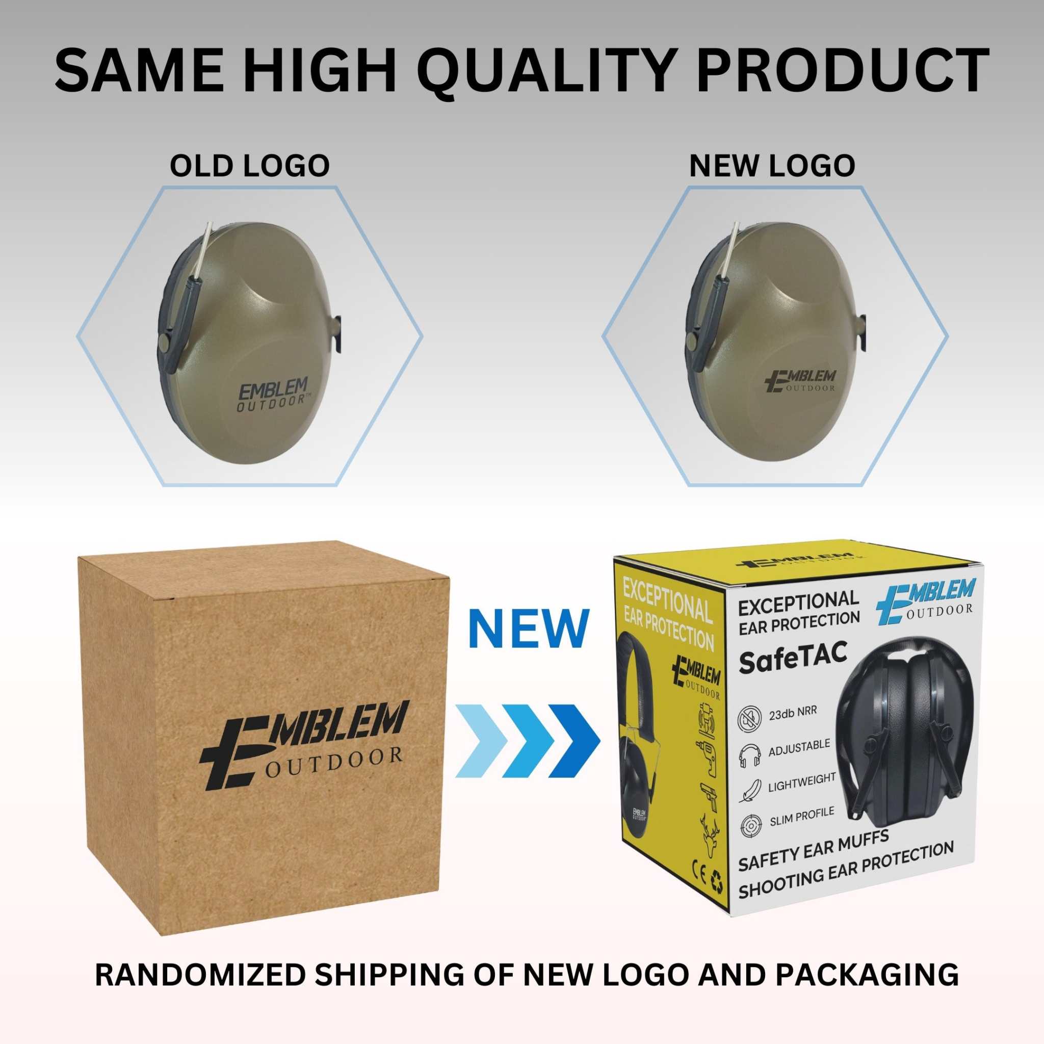 SafeTAC Safety EarmuffsSafeTAC Safety Earmuffs for shooting and Industrial use.EFFECTIVE NOISE REDUCTION - Emblem Outdoor’s SafeTac earmuffs are constructed with professional-grade noise reduction foam and a durable ABS shell. Certified by ANSIHearing Protection